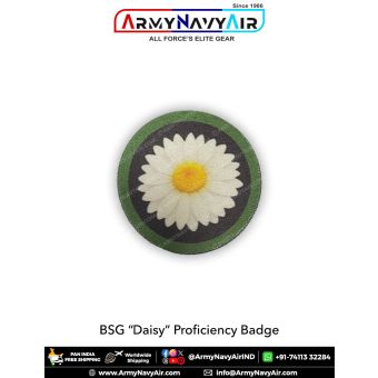 BSG Daisy Proficiency Badge digital printed patch with green merrow border for Bharat Scouts and Guides uniform