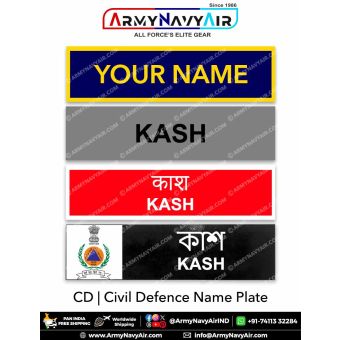 All India-State Civil Defence Uniform Name Plate (Acrylic) - ArmyNavyAir.com