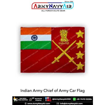 Indian Army Chief Of Army Staff Car Flag : ArmyNavyAir.Com