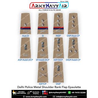 Delhi Police Rank Epaulette : ArmyNavyAir.com