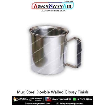 Stainless Steel Mug Double Walled Glossy Finish : ArmyNavyAir.com