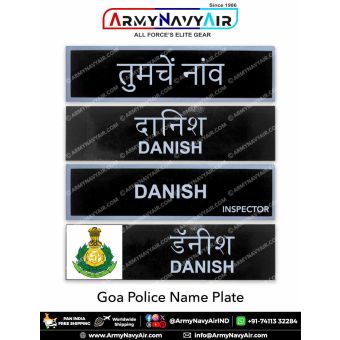 Goa Police Uniform Name Plate (Acrylic) - ArmyNavyAir.com