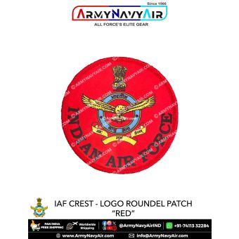 IAF | Indian Air Force Crest - Logo "Red" Patch Roundel : ArmyNavyAir.com