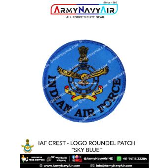 IAF | Indian Air Force Crest - Logo "Sky Blue" Patch Roundel : ArmyNavyAir.com