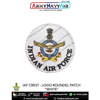 IAF | Indian Air Force Crest - Logo "White" Patch Roundel : ArmyNavyAir.com