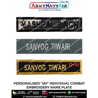 IAF Indian Air Force Embroidery Name Plate : ArmyNavyAir.com