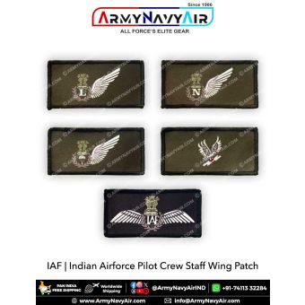 IAF Indian Air Force Pilot Crew Staff Wings Patch : ArmyNavyAir.com
