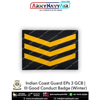 Indian Coast Guard 3 GCB | Good Conduct Badges (Winter) : ArmyNavyAir.com