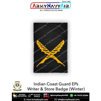 Indian Coast Guard EPs Writer & Store Badges (Winter) : ArmyNavyAir.com