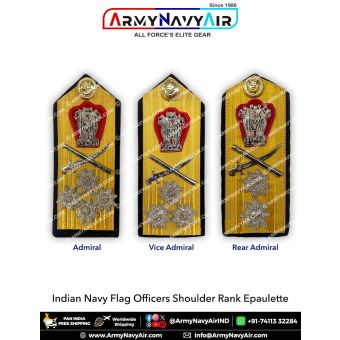 Indian Navy Flag Officers Shoulder Rank Epaulette Zari : ArmyNavyAir.com