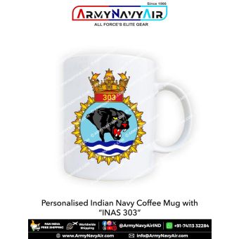 Indian Navy INAS 303 Mug with the Indian Naval Air Squadron emblem