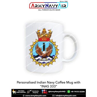 Indian Navy INAS 333 Mug featuring the Indian Naval Air Squadron emblem
