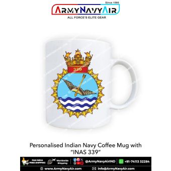 Indian Navy INAS 339 Mug featuring the Indian Naval Air Squadron emblem