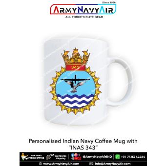 Indian Navy INAS 343 Mug featuring the Indian Naval Air Squadron emblem