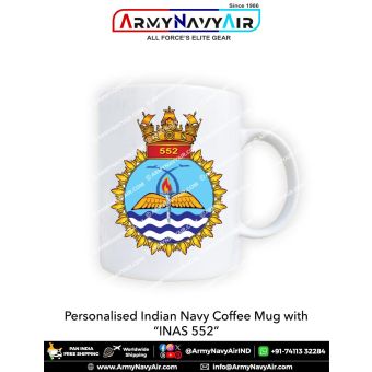 Indian Navy INAS 552 Mug featuring the Indian Naval Air Squadron emblem