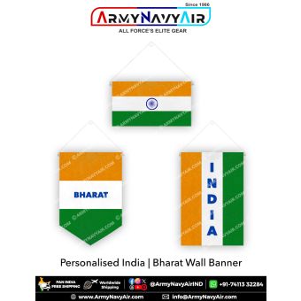 Personalised India Bharat Flag Banner : ArmyNavyAir.com