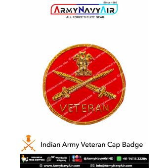 Indian Army Veteran Cap Badge : ArmyNavyAir.com