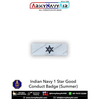 Indian Navy 1 Star - Good Conduct Badges (Summer) : ArmyNavyAir.com
