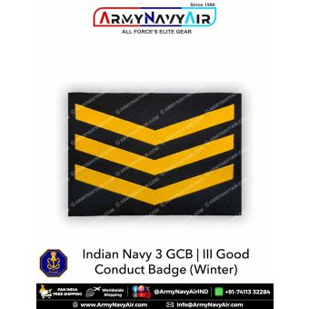 Indian Navy 3 GCB | III Good Conduct Badges (Winter) : ArmyNavyAir.com