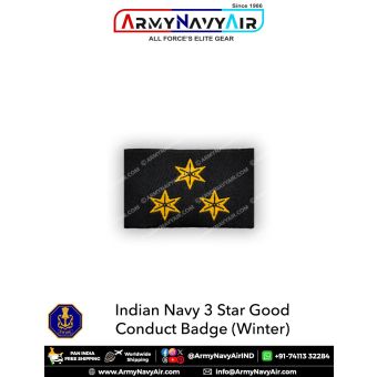 Indian Navy 3 Star GCB -Good Conduct Badges (Winter) : ArmyNavyAir.com