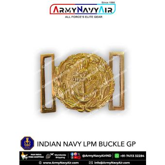 Indian Navy LPM Buckle Gold Polish : ArmyNavyAir.com
