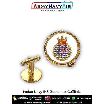 Indian Navy INS Gomantak Cufflinks : ArmyNavyAir.com