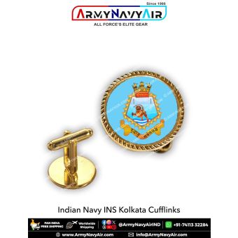 Indian Navy INS Kolkata Cufflinks : ArmyNavyAir.com