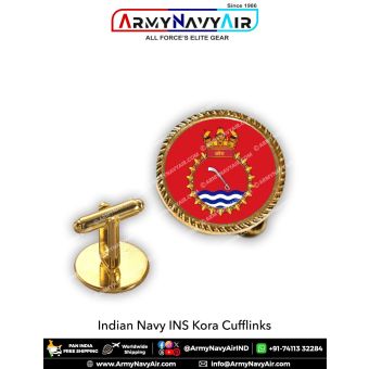 Indian Navy INS Kora Cufflinks : ArmyNavyAir.com