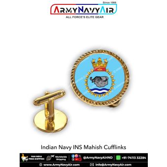 Indian Navy INS Mahish Cufflinks : ArmyNavyAir.com