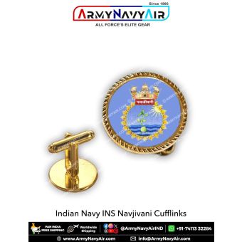 Indian Navy INHS Navjivani Cufflinks : ArmyNavyAir.com