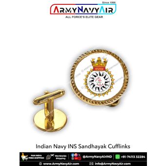 Indian Navy INS Sandhayak Cufflinks : ArmyNavyAir.com