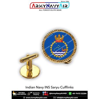 Indian Navy INS Saryu Cufflinks : ArmyNavyAir.com