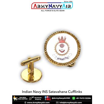 Indian Navy INS Satavahana Cufflinks : ArmyNavyAir.com