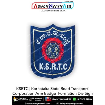 ಕ.ರಾ.ರ.ಸಾ.ಸಂಸ್ಥಾ KSRTC Arm Badge : ArmyNavyAir.com
