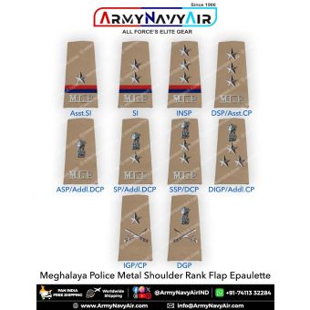 Meghalaya Police Rank Epaulette : ArmyNavyAir.com