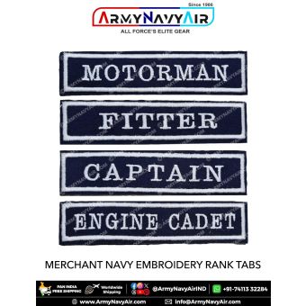 Merchant Navy Embroidered Rank Tabs : ArmyNavyAir.com