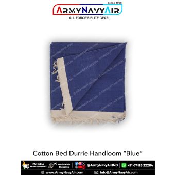 Cotton Bed Durries Handloom Blue : ArmyNavyAir.com