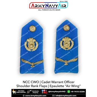 NCC CWO-Cadet Warrant Officer Shoulder Ranks Flaps Epaulette (Air Wing) : ArmyNavyAir.com