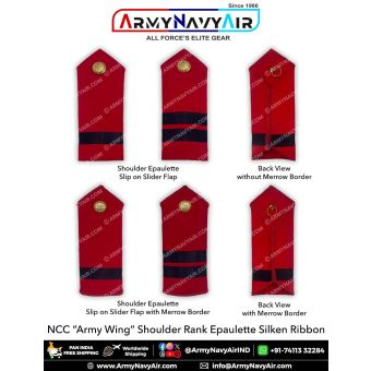 NCC Army Wing Shoulder Rank Epaulette Silken : ArmyNavyAir.com