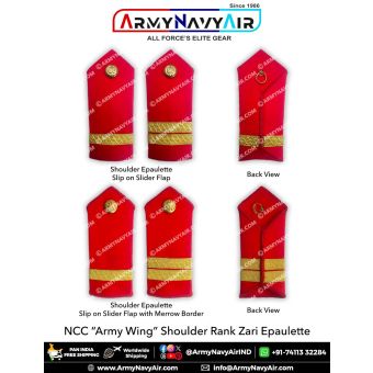 NCC Army Wing Shoulder Rank Epaulette Zari