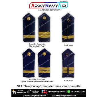 NCC Navy-Naval Wing Shoulder Rank Epaulette Zari : ArmyNavyAir.com