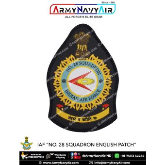 IAF | Indian Air force Squadron Patch English : ArmyNavyAir.com-28 Squadron