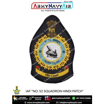 IAF | Indian Air force Squadron Patch Hindi : ArmyNavyAir.com-52 Squadron