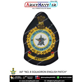 IAF | Indian Air force Squadron Patch English : ArmyNavyAir.com-8 Squadron