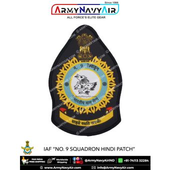 IAF | Indian Air force Squadron Patch Hindi : ArmyNavyAir.com-9 Squadron