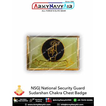 NSG Sudarshan Chakra Metal Chest Badge : ArmyNavyAir.com