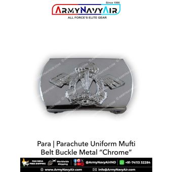 Indian Army Para | Parachute Regiment Mufti Belt Buckle Metal (Chrome) : ArmyNavyAir.com