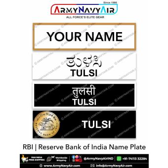 RBI | Reserve Bank Of India Uniform Name Plate (Acrylic) - ArmyNavyAir.com