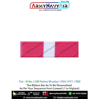(L100) Padma Bhushan 1954-1977,1980 Ribbon Bar : ArmyNavyAir.com