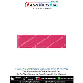(L102) Padma Vibhushan 1954-1977,1980 Ribbon Bar : ArmyNavyAir.com